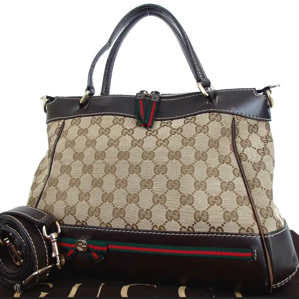 Gucci logo pattern 2way handbag